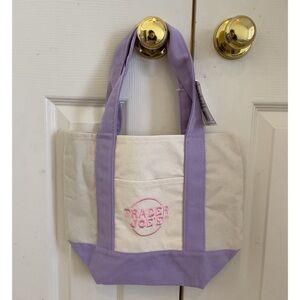 Trader Joe’s Purple and Cream Tote Bag